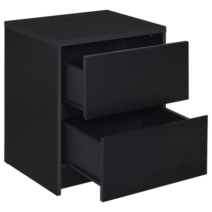 Geary - 2 Drawer Nightstand With LED Lights And USB Charging Ports