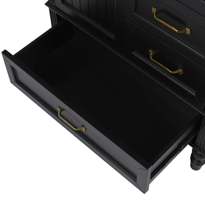 30" Bathroom Vanity With Sink, 3 Drawers, Adjustable Feet