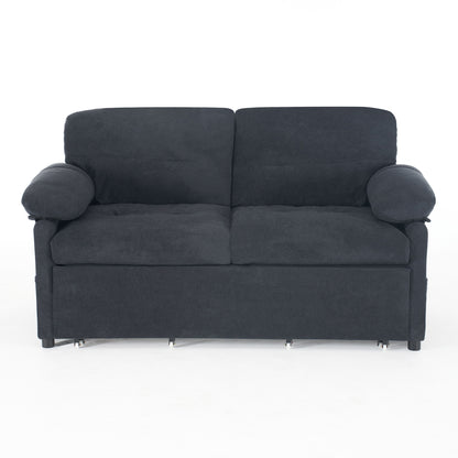 Convertible Pull Out Sofa Bed Queen Size, 3 In 1 With Side Storage