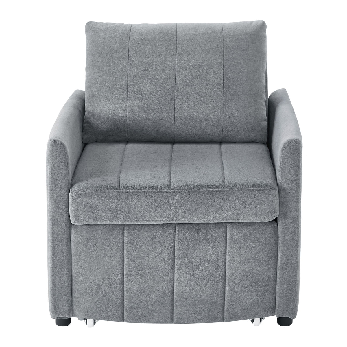 Upholstered Convertible Sleeper Sofa With 5 Position Backrest, Side Pockets, Storage
