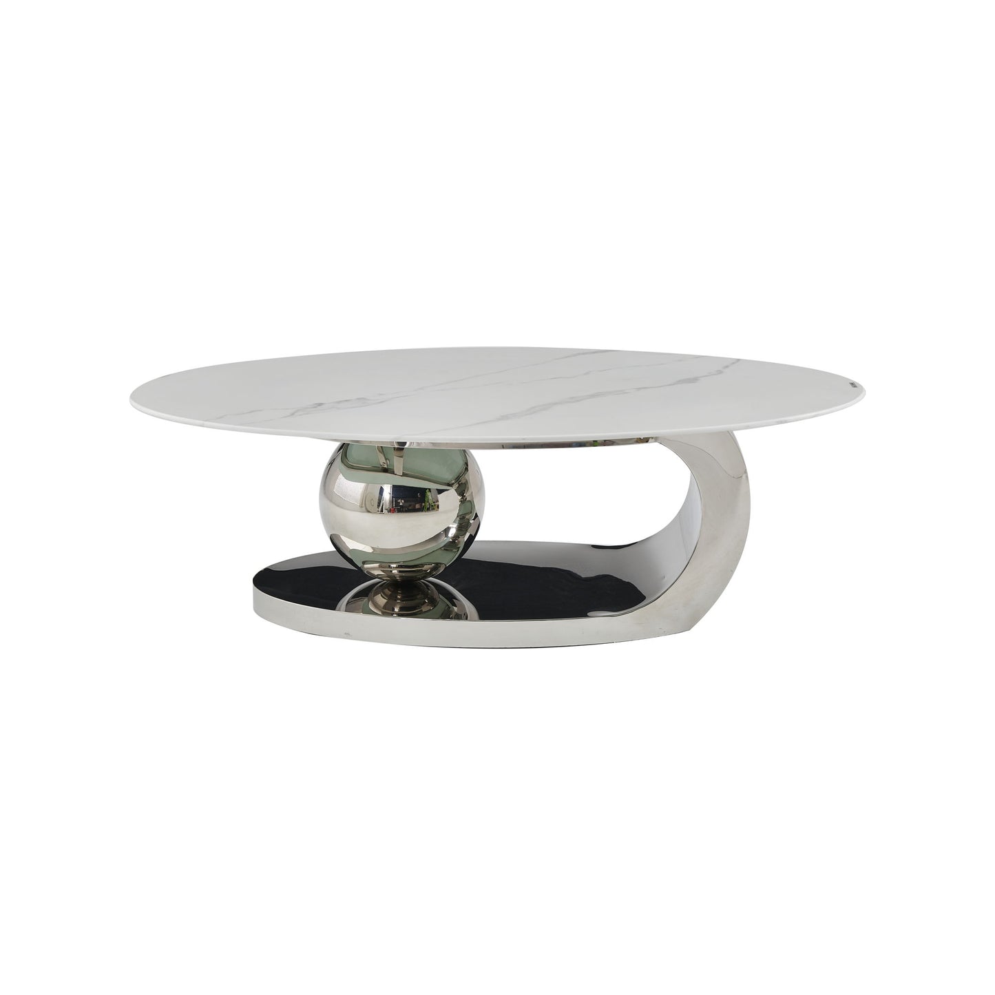 Oval Coffee Table With Geometric Precision