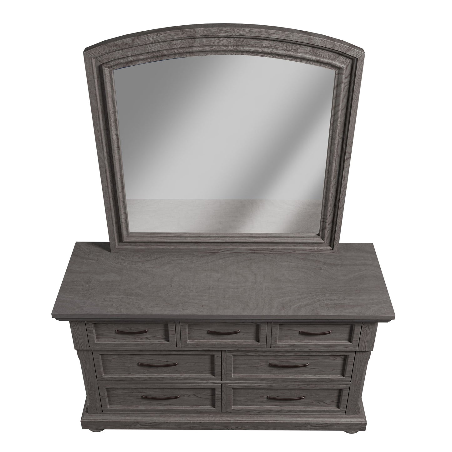 1 Piece Dresser With Handles And Unique Round Legs - Antique Gray