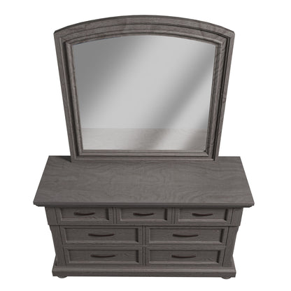 1 Piece Dresser With Handles And Unique Round Legs - Antique Gray