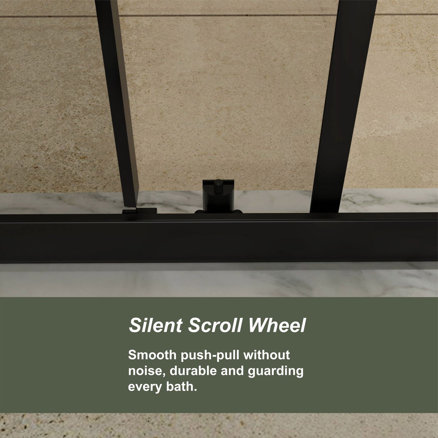 Single Sliding Shower Door, Thick Clear Tempered Glass Shower Door With Stainless Steel Handle