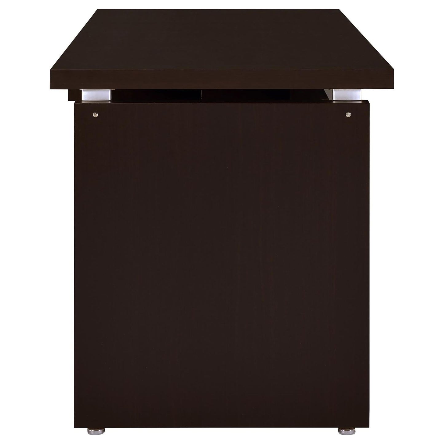 Floating - Top Computer Desk With Pullout Keyboard Shelf - Brown