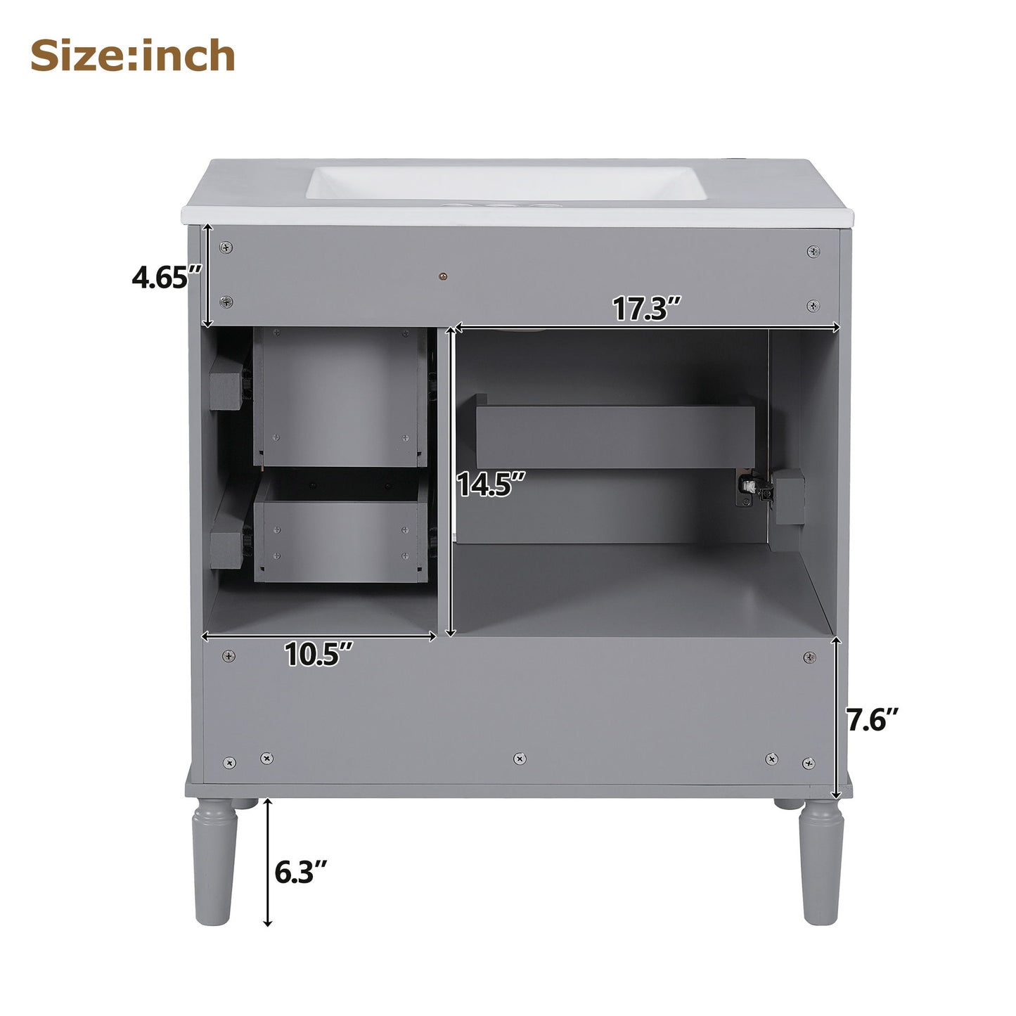 Traditional Bathroom Vanity Set With Soft Close Doors