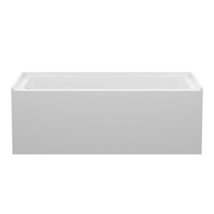 Alcove Soaking Bathtub With Skirt - Back-To-Wall Design, Compact - Glossy White
