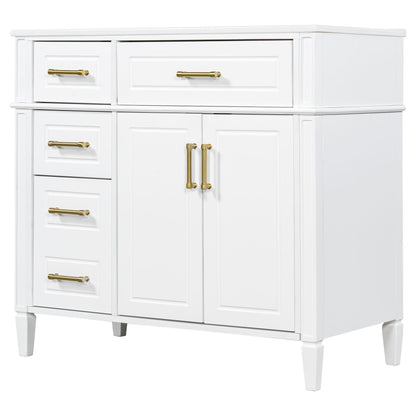 Bathroom Vanity With Sink, 4 Drawers, 2 Doors