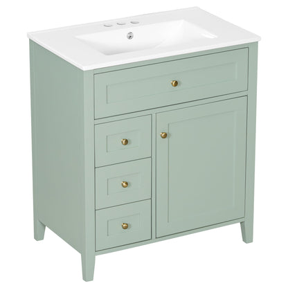 Bathroom Vanity With Sink, 3 Drawers And Adjustable Shelf, Freestanding Storage Unit