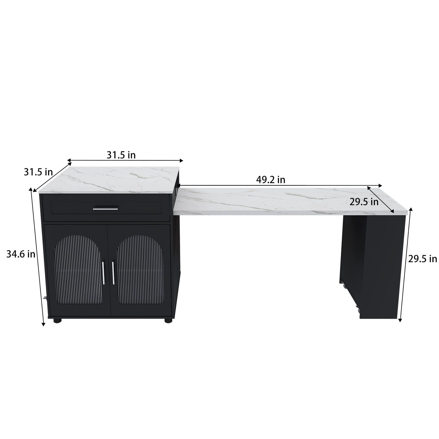 Expandable Kitchen Island With Power Outlet