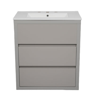 Double Sinks Bathroom Vanity Set With 2 Ceramic Basins
