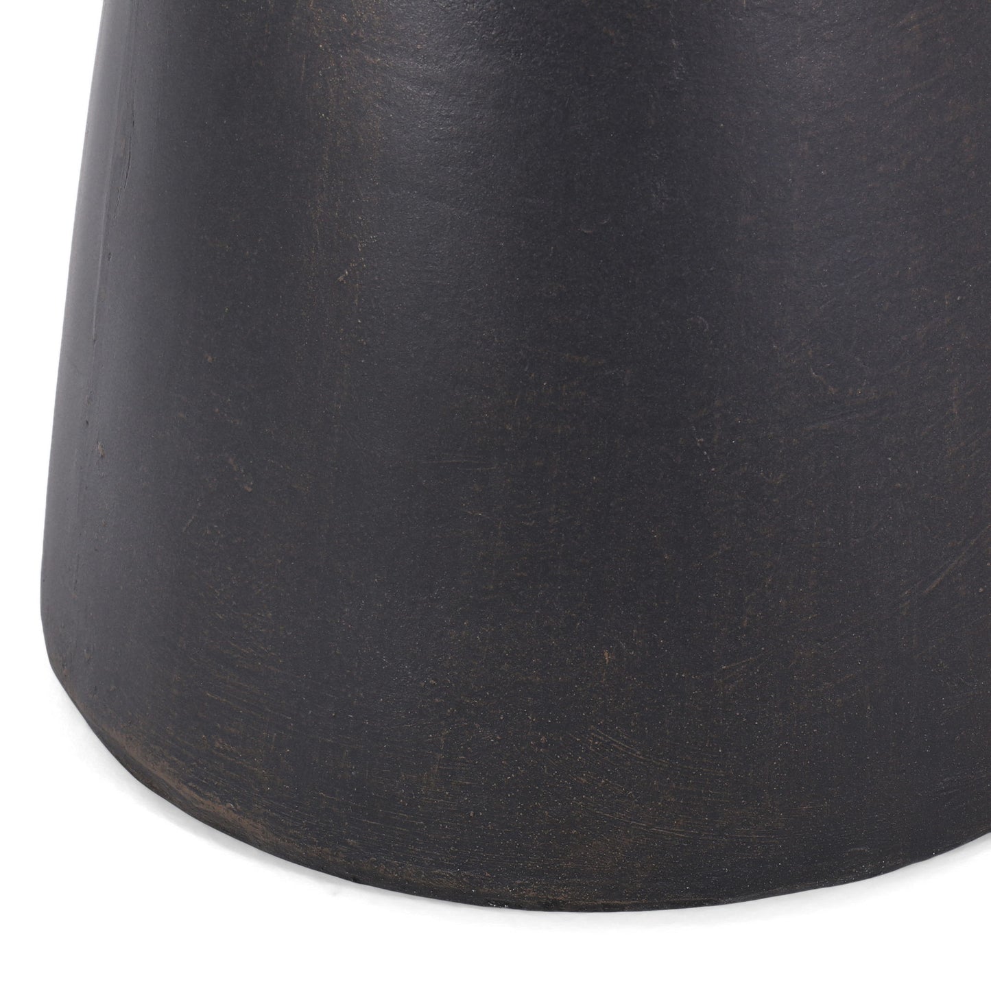 Outdoor Lightweight Concrete End Table With Half Sphere Top - Copper