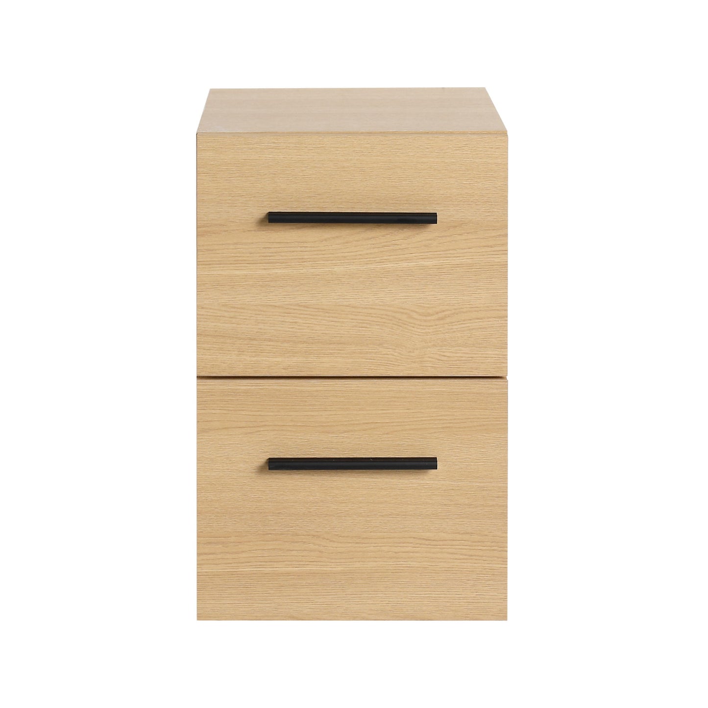 Floating Bathroom Vanity Drawer Base, Wall Mounted Storage With 2 Drawers - Light Oak