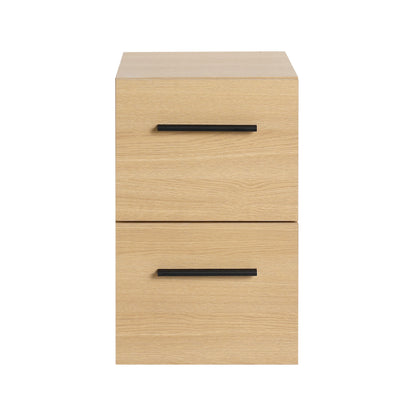 Floating Bathroom Vanity Drawer Base, Wall Mounted Storage With 2 Drawers - Light Oak