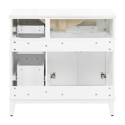 Bathroom Vanity With Sink, Soft Close Doors, 4 Storage Drawers