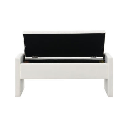 Modern Upholstered Large Bed End Bench With Storage