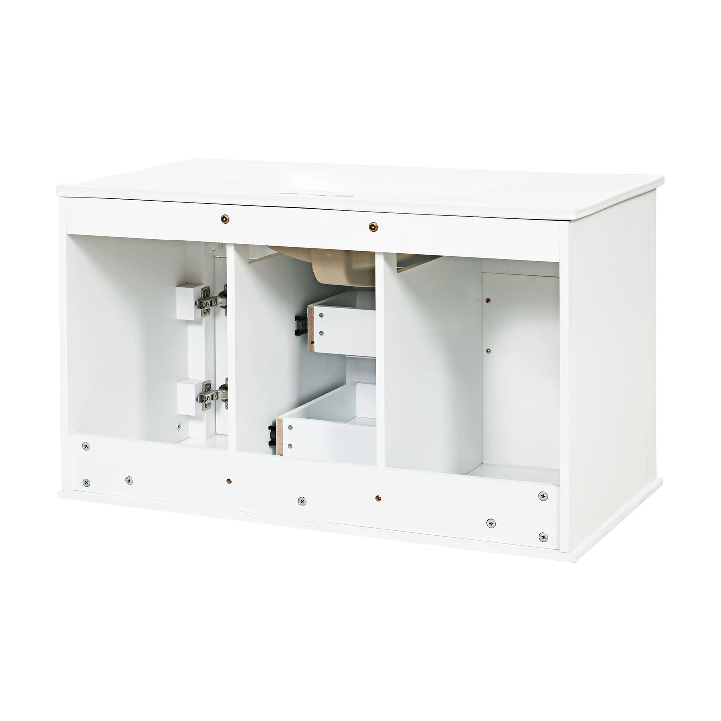 French Simple Style Wall Mounted Bathroom Cabinet With Sink