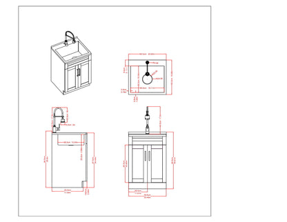Hennessy - Deluxe Laundry Cabinet With Faucet And Stainless Steel Sink