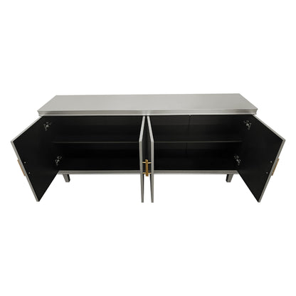 4 Door Cabinet With Adjustable Shelves, Large Storage For Living Room - Champagne