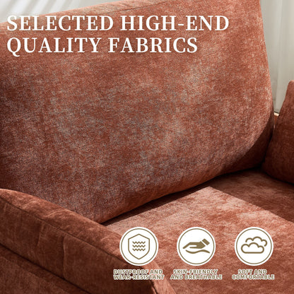 Mid Century Modern Foldable Sofa Bed, 3 In 1 Convertible Sleeper With 3 Pillows