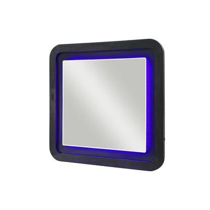 Beverly - Large Scale Wall Mirror For Dresser, Rounded Edges - Black White
