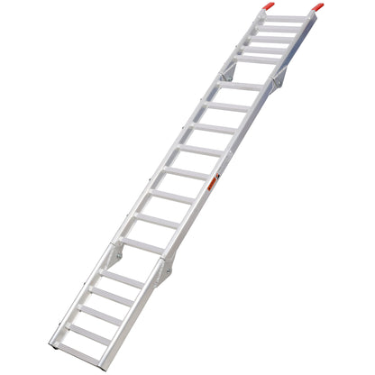 Ramp For Motorcycle / Lawn Mower / ATV, 2 In 1 Ramp And Tailgate Extender - Silver