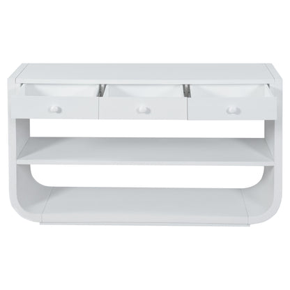 Console Table With 3 Soft Close Drawers & 2 Open Shelves