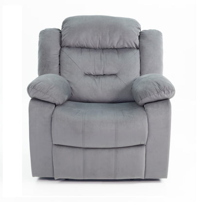 Modern Manual Recliner With Padded Seat And Pillow Arms