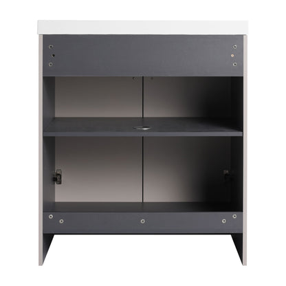 Contemporary Freestanding Bathroom Vanity With Resin Sink & Soft-Close Cabinet Doors