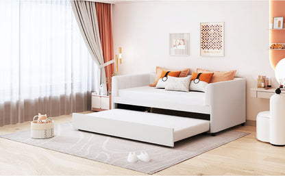 Upholstered Daybed With Ergonomic Design Backrest