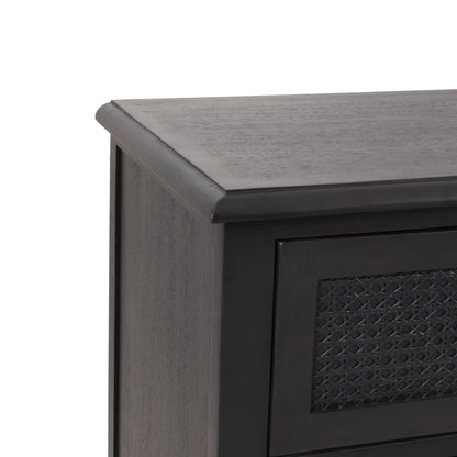 Newell - Cane 3 Drawer Dresser - Dark Gray