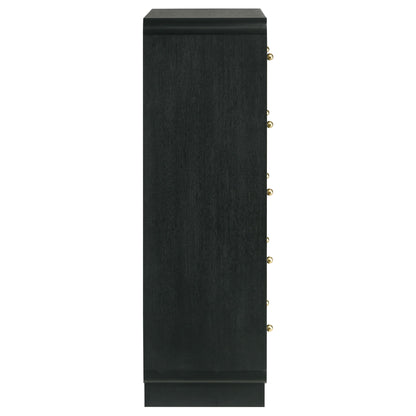 Burton - 5 Drawer Chest Of Drawers - Black