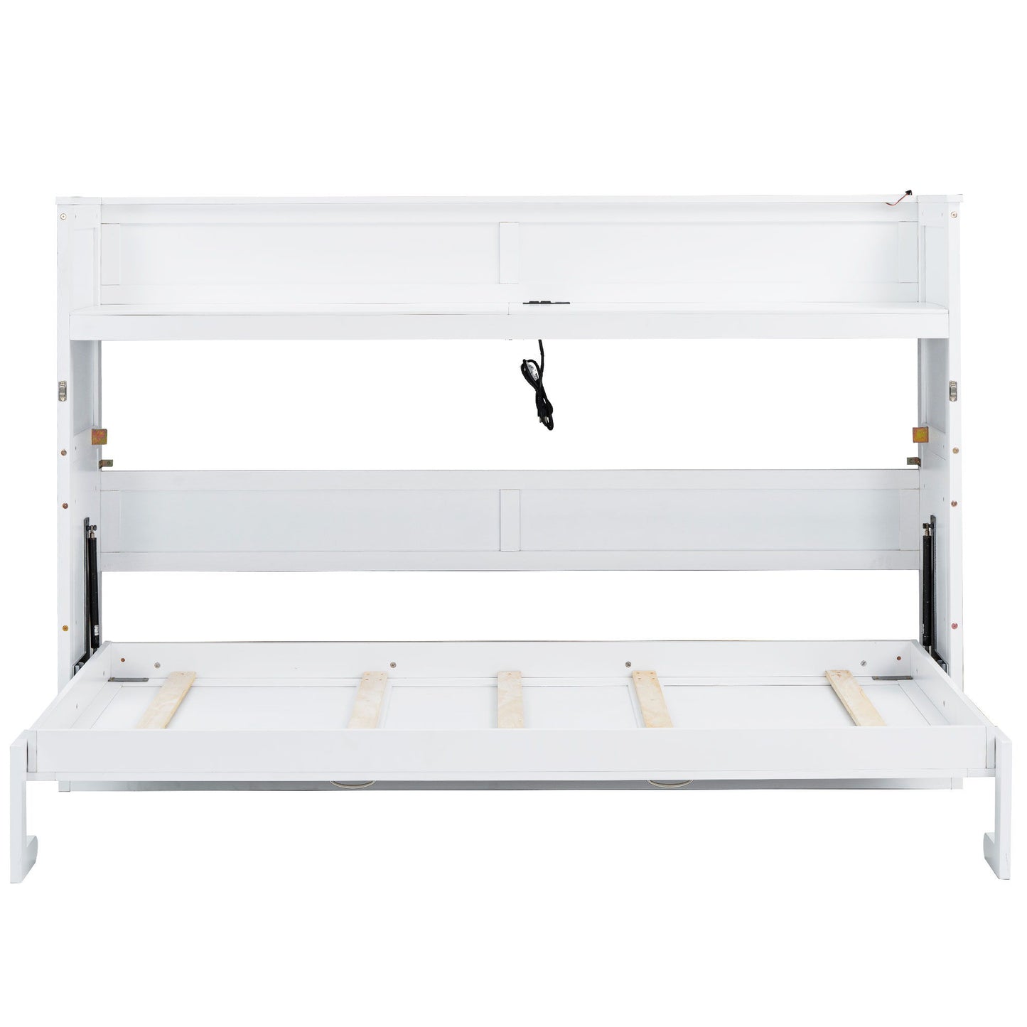 Murphy Bed With Desk, LED Light And USB Charging Station
