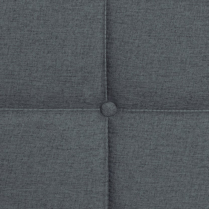Queen Size Upholstered Platform Bed Frame With Button Tufted Linen Fabric Headboard - Dark Gray