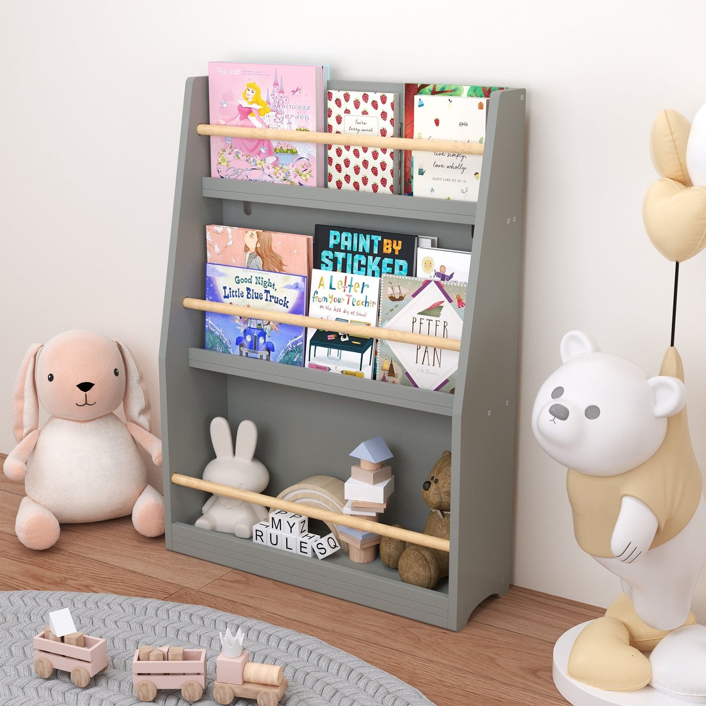 3 Tier Book Shelf, Compact Storage For Bedrooms