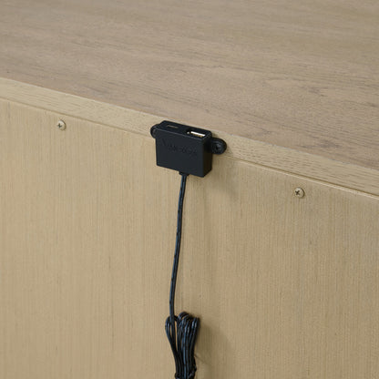 3 Drawer Nightstand With USB Charging Port - Brown