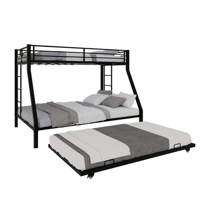 Bunk Bed For Kids, Convertible Frame With Ladders & Guardrail