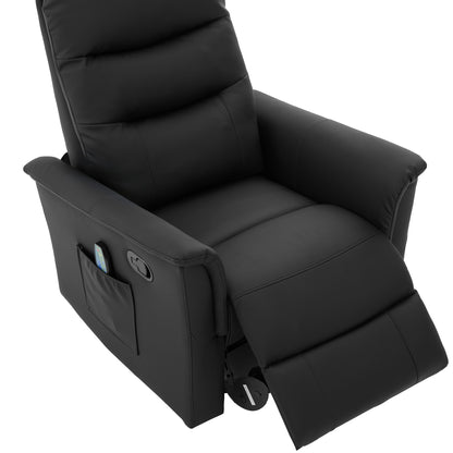 Manual Recliner Chair With 8 Point Massage And Swivel Function