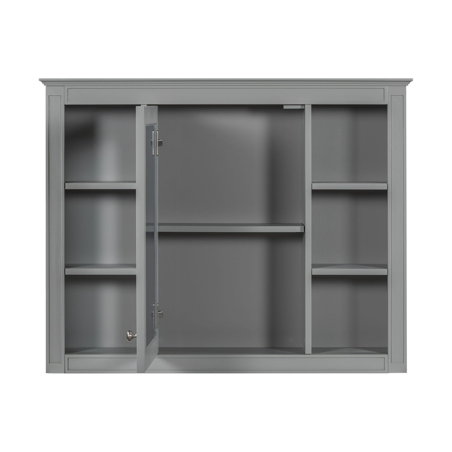 Bathroom Vanity With Mirror Cabinet, Single Sink With 2 Soft Closing Doors And 4 Drawers