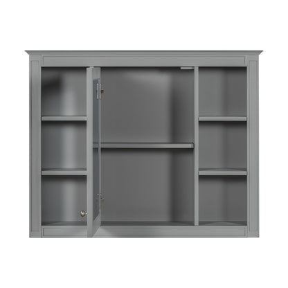 Bathroom Vanity With Mirror Cabinet, Single Sink With 2 Soft Closing Doors And 4 Drawers