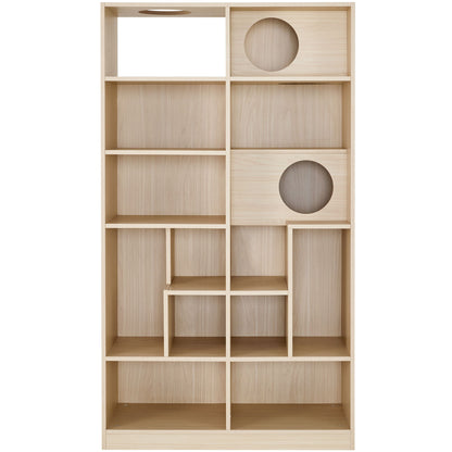 Furniture Style Cat Bookcase Cat Tree Shelves - Natural
