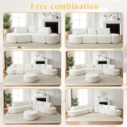 V - Shaped Modular Sofa Set With 3 Pillow