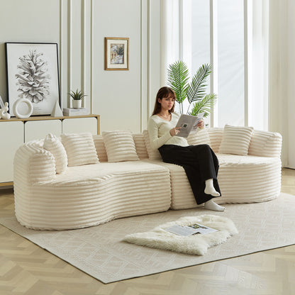 Sectional Sofa, Oversized 4 Seater With Deep Seat Design