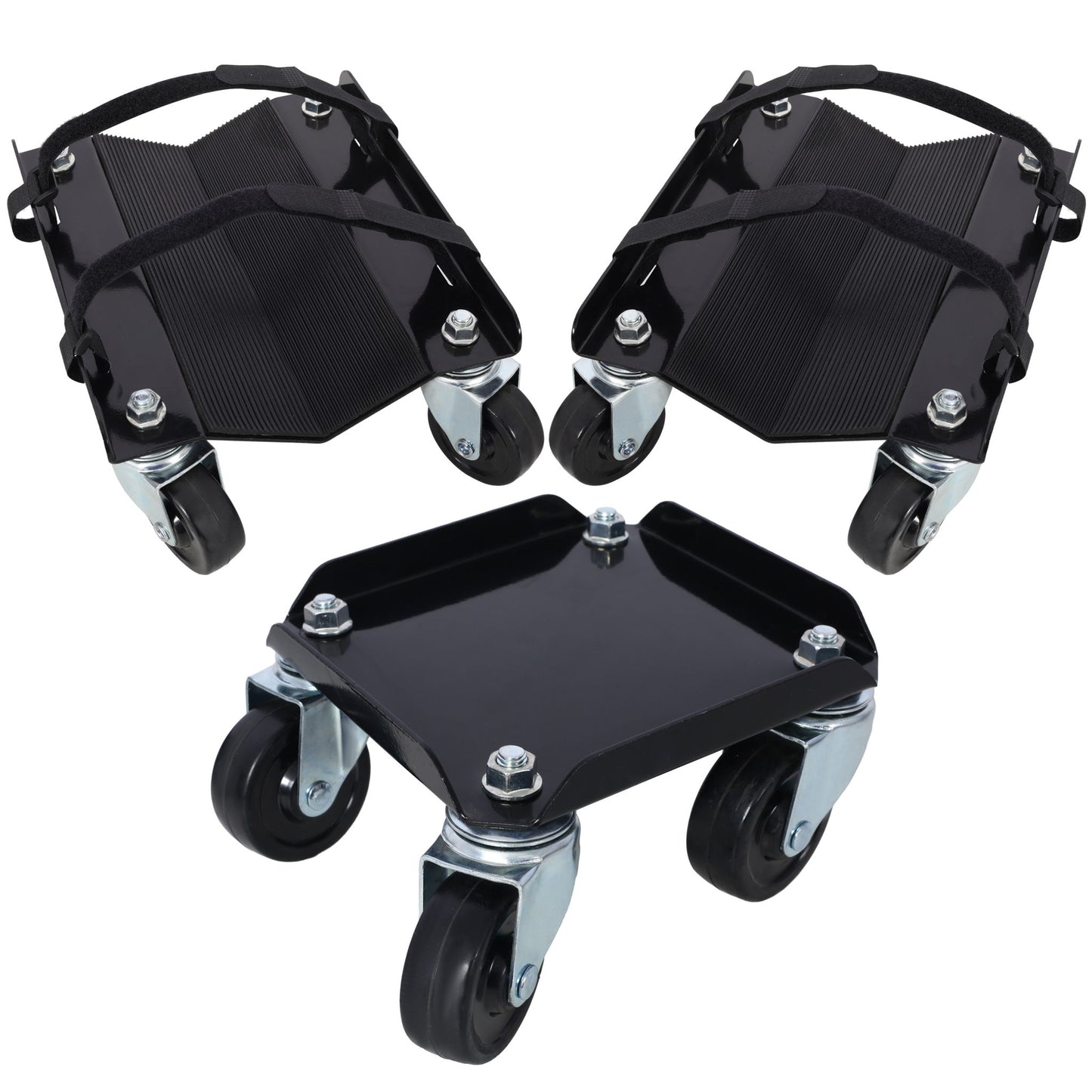 Heavy Duty Snowmobile Dolly With V Slide And Swivel Casters Steel, 1500Lbs Capacity