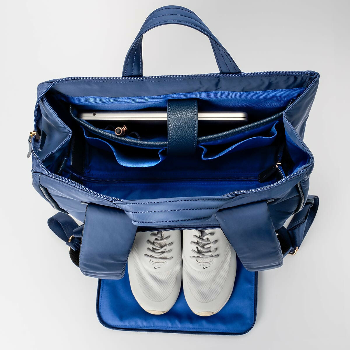 MinkeeBlue Puffer Amber Backpack with Lunch & Shoe Bag