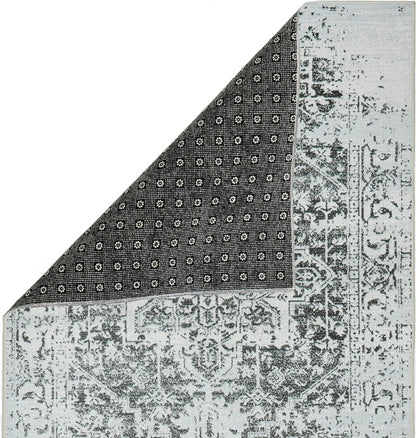 Playa Rug Machine Washable Area Rug With Non Slip Backing - Stain Resistant - Eco Friendly - Family and Pet Friendly - Himalayas Traditional Floral Abstract Green&Creme Design
