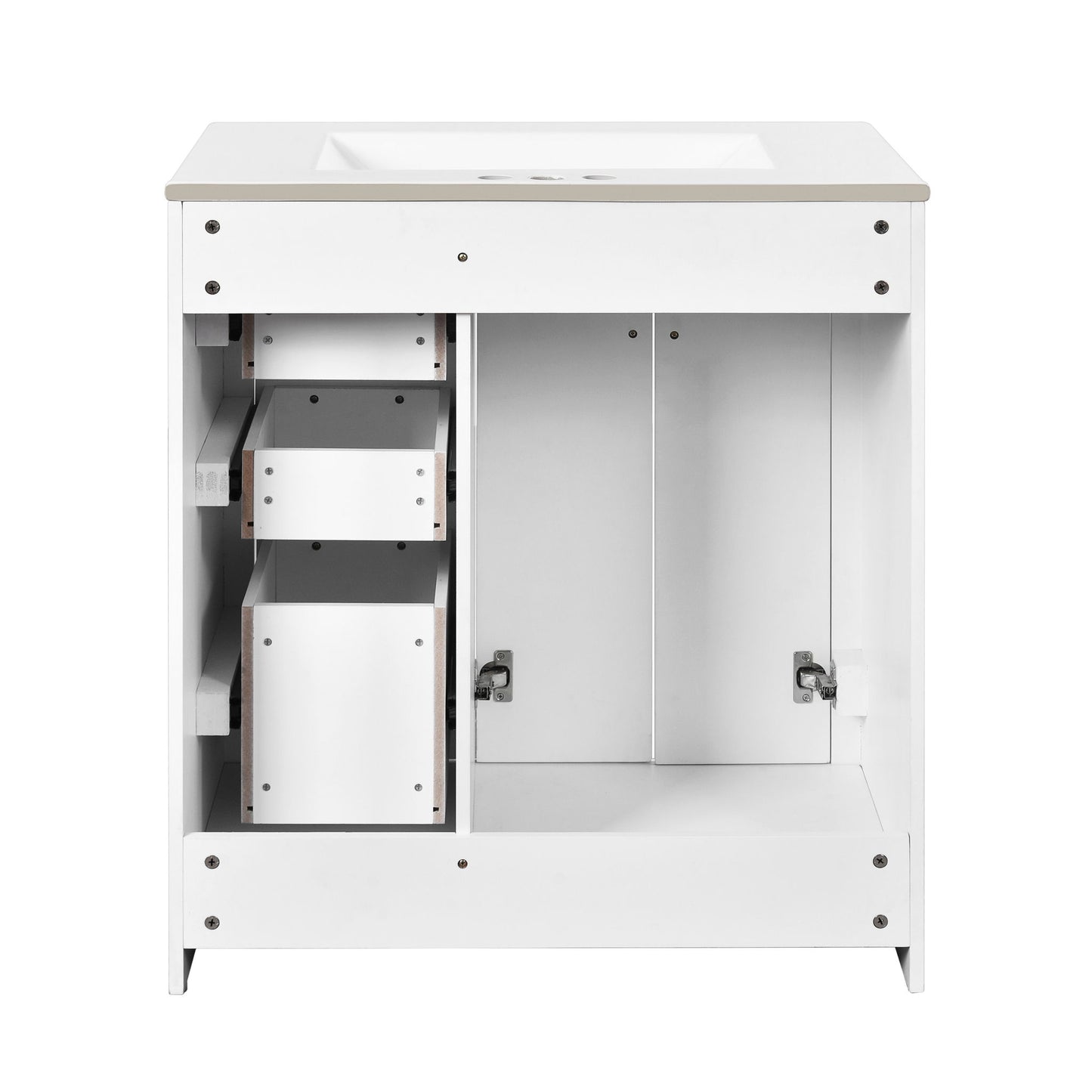 Bathroom Vanity With Sink, Storage Cabinet, Freestanding Set With 3 Drawers & Soft Closing Doors