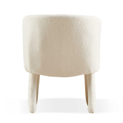 Modern Accent Chair Brown Single Sofa Chair, Upholstered Side Chair Teddy Comfy Chair For Dining Room / Bedroom / Living Room / Reception