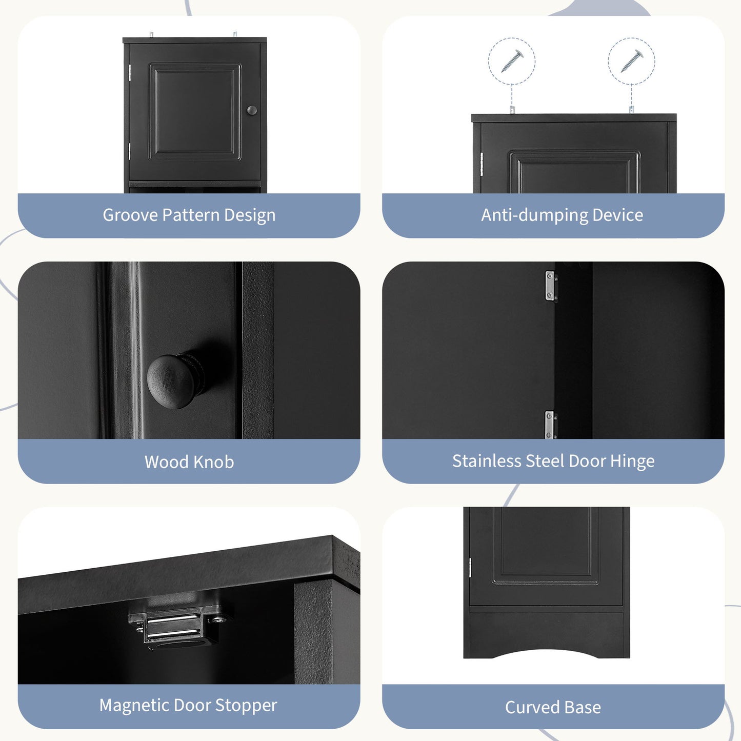 Multi Functional Corner Cabinet With Adjustable Shelves And 2 Doors