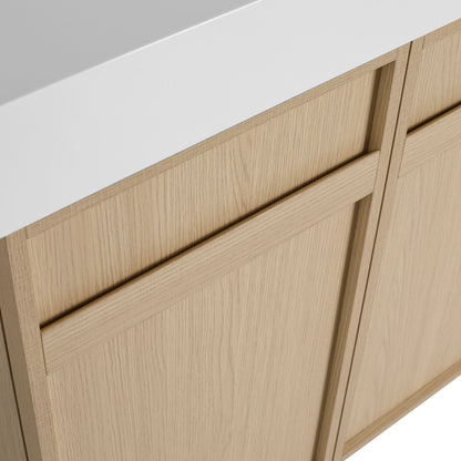 Freestanding Bathroom Vanity With Resin Sink & Soft Close Cabinet Doors